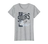 NBA Official San Antonio Spurs Barred Player T-Shirt, Women, Heather Grey, Medium
