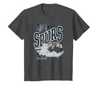 NBA Official San Antonio Spurs Barred Player T-Shirt, Youth, Dark Heather Grey, Large