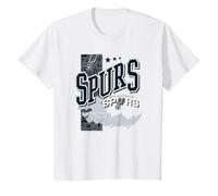 NBA Official San Antonio Spurs Barred Player T-Shirt, Youth, White, X-Small