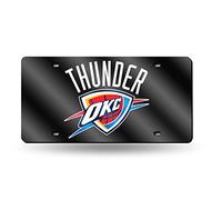 NBA Oklahoma City Thunder - Black Laser Inlaid Metal License Plate Tag