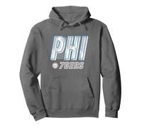 NBA Philadelphia 76ers Type Stack Logo Pullover Hoodie, Adult Unisex, Asphalt Grey, X-Large