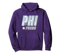 NBA Philadelphia 76ers Type Stack Logo Pullover Hoodie, Adult Unisex, Purple, X-Large