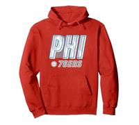 NBA Philadelphia 76ers Type Stack Logo Pullover Hoodie, Adult Unisex, Red, XX-Large