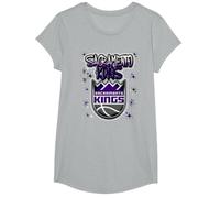 NBA Sacramento Kings Airbrush Logo T-Shirt, Girls, Heather Grey, Medium