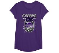 NBA Sacramento Kings Airbrush Logo T-Shirt, Girls, Purple, Medium