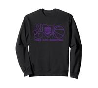 NBA Sacramento Kings Peace Love Basketball Sweatshirt