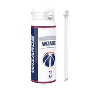 Ion8 NBA Washington Wizards Sports Thermal Water Bottle with Removable Straw, 750ml/24oz, Leak-proof Insulated Drinking Bottle, Easy to Open, Secure Lock, Dishwasher Safe, Flip Cover, Metal Bottle