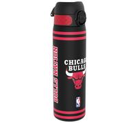 Ion8 NBA Water Bottle, 500 ml/18 oz, Leak Proof, Easy to Open, Secure Lock, Dishwasher Safe, BPA Free, Hygienic Flip Cover, Carry Handle, Fits Cup Holders, Easy Clean, Carbon Neutral, Chicago Bulls
