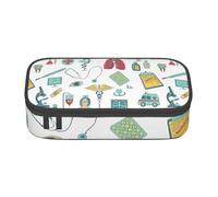 NBAGHPQ Abstraction Biology Chemistry4 Print Functionality Large Storage Pencil Case Stationery Organizer Teens Students Adults