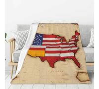 NBAGHPQ American Spain Flag Print Thick Blankets Bed Camping Travel Flannel Lightweight Warm Blanket Comfort Couch