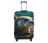 NBAGHPQ Animal Cute Brown Otters Print Double Sided Elastic Protection Universal Suitcase Cover Unique Luggage Protector