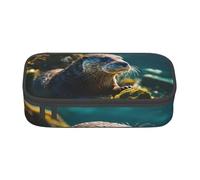 NBAGHPQ Animal Cute Brown Otters Print Functionality Large Storage Pencil Case Stationery Organizer Teens Students Adults