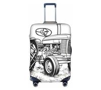 NBAGHPQ Cartoon Tractor Print Universal Stylish Suitcase Cover Elastic Washable Anti Scratch Luggage Protector