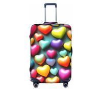 NBAGHPQ Colorful Rainbow Hearts Print Universal Stylish Suitcase Cover Elastic Washable Anti Scratch Luggage Protector