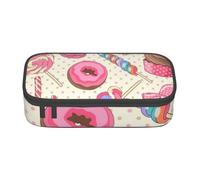 NBAGHPQ Colorful Sweet Lollipop Cupcake Donut Print Functionality Large Storage Pencil Case Stationery Organizer Teens Students Adults