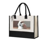 NBAGHPQ Cry White Rabbit Print Large Capacity Canvas Tote Bag Women Men Gift For Daily Use Birthday Mother'S Day