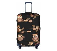NBAGHPQ Cute Brown Cartoon Owls Print Universal Stylish Suitcase Cover Elastic Washable Anti Scratch Luggage Protector