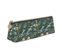NBAGHPQ Cute Dinosaur Print Stylish High-Capacity Leather Pencil Case Zippered Triangle Pouch Pens Boys Girls