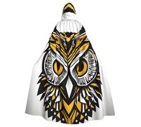 NBAGHPQ Cute Owl Pattern Print Unisex Hooded Cloak Costume Robe Festivals Party Carnival Theme Decor Cosplay Wear