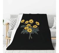 NBAGHPQ Daisy Flower Pattern Print Thick Blankets Bed Camping Travel Flannel Lightweight Warm Blanket Comfort Couch