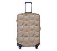 NBAGHPQ Egg Cup Noodle Ramen Print Double Sided Elastic Protection Universal Suitcase Cover Unique Luggage Protector