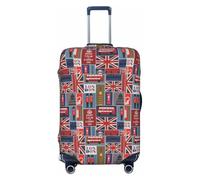 NBAGHPQ England Symbols Print Double Sided Elastic Protection Universal Suitcase Cover Unique Luggage Protector