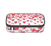 NBAGHPQ Falling Red Hearts Print Functionality Large Storage Pencil Case Stationery Organizer Teens Students Adults