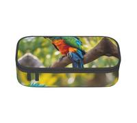 NBAGHPQ Fantastic Parrot Feather Print Functionality Large Storage Pencil Case Stationery Organizer Teens Students Adults