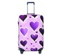 NBAGHPQ Fashional Purple Hearts Print Double Sided Elastic Protection Universal Suitcase Cover Unique Luggage Protector