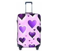 NBAGHPQ Fashional Purple Hearts Print Universal Stylish Suitcase Cover Elastic Washable Anti Scratch Luggage Protector