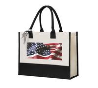 NBAGHPQ Firefighter American Flag Print Large Capacity Canvas Tote Bag Women Men Gift For Daily Use Birthday Mother'S Day