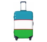 NBAGHPQ Flag of The Republic of Uzbekistan Print Double Sided Elastic Protection Universal Suitcase Cover Unique Luggage Protector