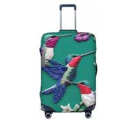 NBAGHPQ Flower Hummingbirds Embroidery Print Double Sided Elastic Protection Universal Suitcase Cover Unique Luggage Protector