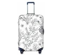 NBAGHPQ Flowering Herbs and Herbaceous Plants Print Double Sided Elastic Protection Universal Suitcase Cover Unique Luggage Protector