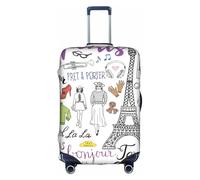 NBAGHPQ French Paris Tour Eiffel Tower Print Universal Stylish Suitcase Cover Elastic Washable Anti Scratch Luggage Protector