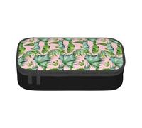 NBAGHPQ Fresh Banana Leaves Print Functionality Large Storage Pencil Case Stationery Organizer Teens Students Adults