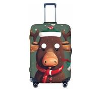 NBAGHPQ Funny Christmas Moose Head Print Double Sided Elastic Protection Universal Suitcase Cover Unique Luggage Protector