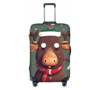 NBAGHPQ Funny Christmas Moose Head Print Universal Stylish Suitcase Cover Elastic Washable Anti Scratch Luggage Protector