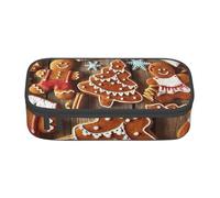 NBAGHPQ Gingerbread Cookies Print Functionality Large Storage Pencil Case Stationery Organizer Teens Students Adults
