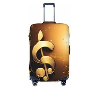 NBAGHPQ Gold Musical Note with Fallen Shiny Star Print Double Sided Elastic Protection Universal Suitcase Cover Unique Luggage Protector