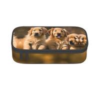 NBAGHPQ Golden Retriever Dogs Puppies Pets Print Functionality Large Storage Pencil Case Stationery Organizer Teens Students Adults