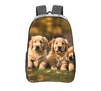 NBAGHPQ Golden Retriever Dogs Puppies Pets Print Stylish Transparent Backpack Clear Pvc School Bag Large Capacity Versatile Pockets