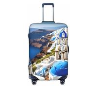 NBAGHPQ Greek Island sea View Print Universal Stylish Suitcase Cover Elastic Washable Anti Scratch Luggage Protector