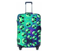 NBAGHPQ Green Aliens Print Double Sided Elastic Protection Universal Suitcase Cover Unique Luggage Protector