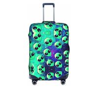 NBAGHPQ Green Aliens Print Universal Stylish Suitcase Cover Elastic Washable Anti Scratch Luggage Protector