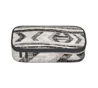 NBAGHPQ Grey Tribal Print Functionality Large Storage Pencil Case Stationery Organizer Teens Students Adults