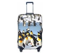 NBAGHPQ Happy Penguin Print Universal Stylish Suitcase Cover Elastic Washable Anti Scratch Luggage Protector