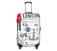 NBAGHPQ I Love London Print Universal Stylish Suitcase Cover Elastic Washable Anti Scratch Luggage Protector