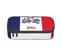 NBAGHPQ Iowa State Flag Print Functionality Large Storage Pencil Case Stationery Organizer Teens Students Adults