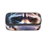 NBAGHPQ Little Raccoon Face Print Functionality Large Storage Pencil Case Stationery Organizer Teens Students Adults